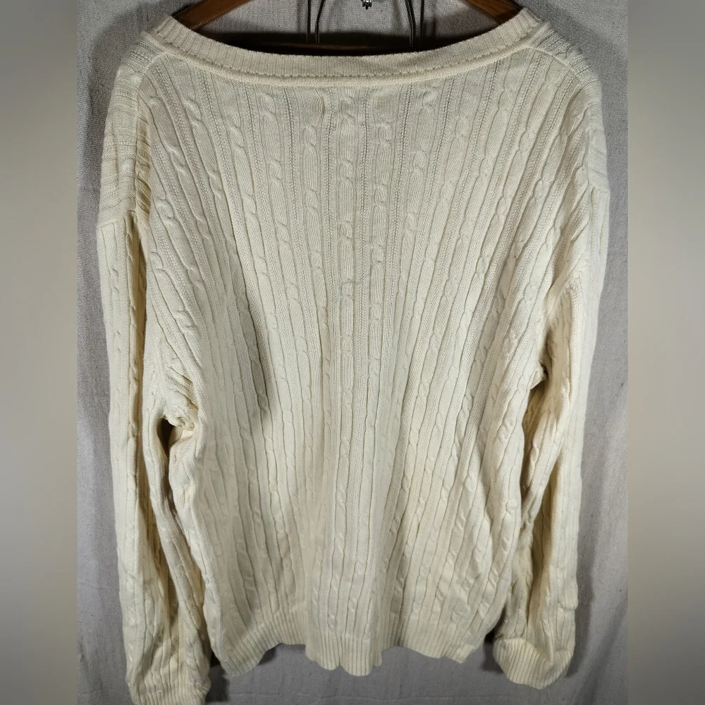 Woman's cream v neck XXL Van Heusen lightweight knit style sweater great shape - Picture 5 of 5